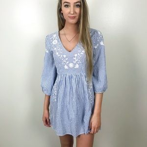 Blue and White Striped Sundress
